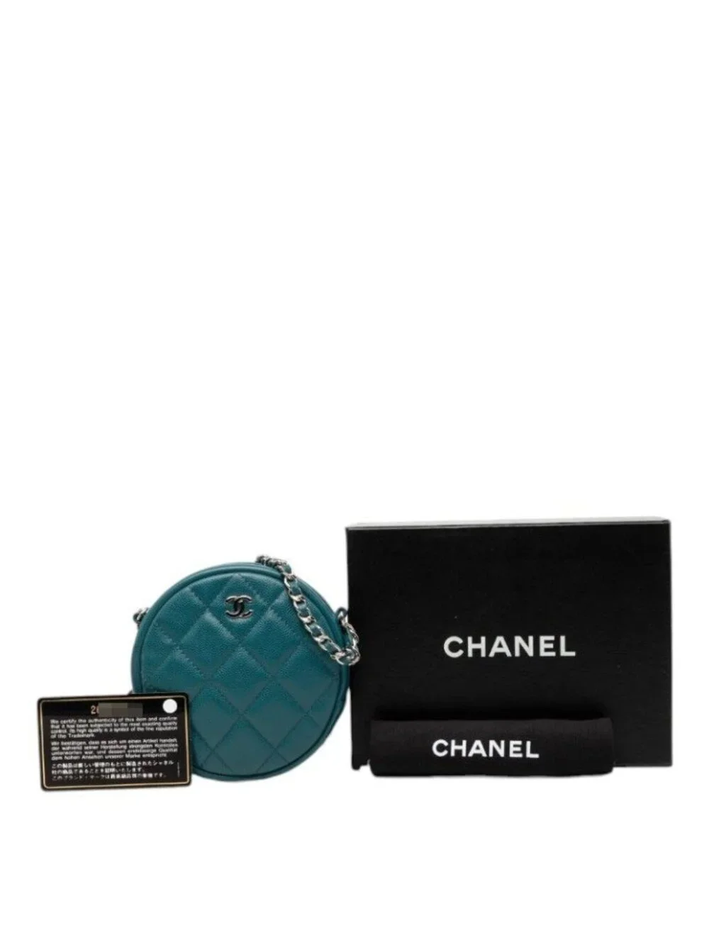 Chanel Quilted CC Logo Mini Chain Classic Shoulder Bag Green Caviar Leather